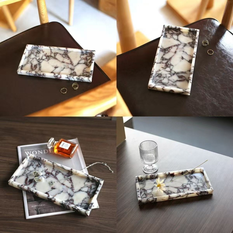 Nampan Persegi Panjang Marmer  - Scented Candle Luxury ulasan dan harga